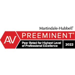 Martindale-Hubbell AV Preeminent: Peer Rated for Highest Level of Professional Excellence, 2022
